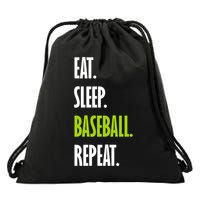 Eat Sleep Baseball Repeat Drawstring Bag