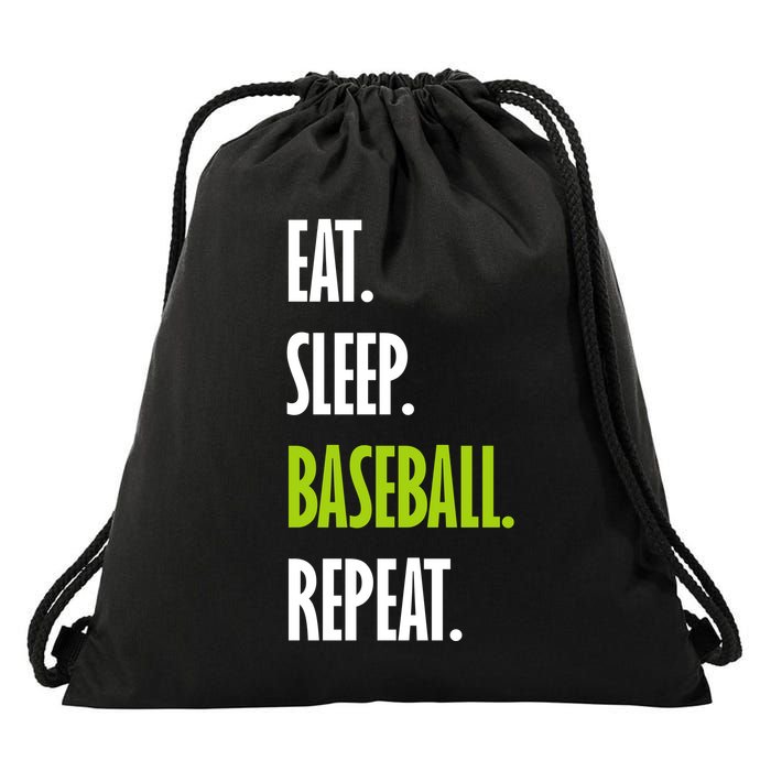 Eat Sleep Baseball Repeat Drawstring Bag