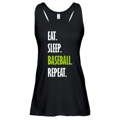 Eat Sleep Baseball Repeat Ladies Essential Flowy Tank