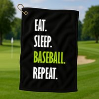 Eat Sleep Baseball Repeat Golf Towel