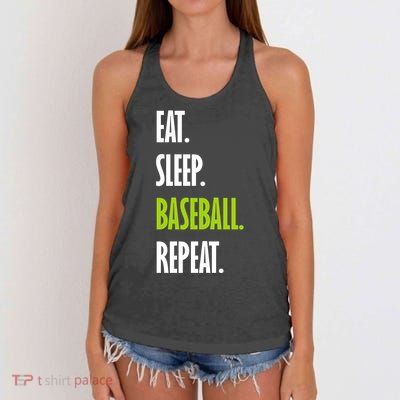 Eat Sleep Baseball Repeat Women's Knotted Racerback Tank