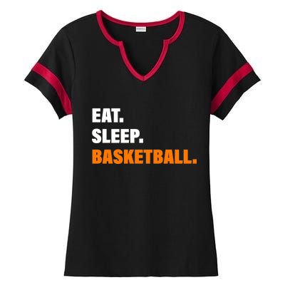 Eat Sleep Basketball Ladies Halftime Notch Neck Tee