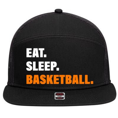 Eat Sleep Basketball 7 Panel Mesh Trucker Snapback Hat