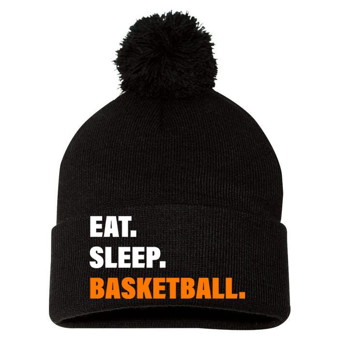 Eat Sleep Basketball Pom Pom 12in Knit Beanie