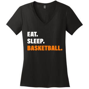 Eat Sleep Basketball Women's V-Neck T-Shirt