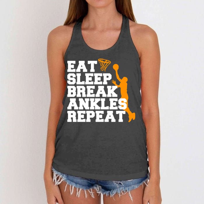 Eat Sleep Break Ankles Repeat Women's Knotted Racerback Tank