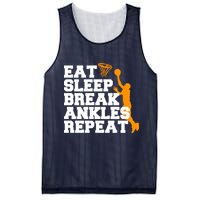 Eat Sleep Break Ankles Repeat Mesh Reversible Basketball Jersey Tank