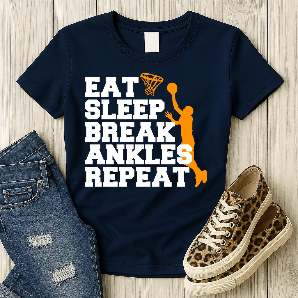 Eat Sleep Break Ankles Repeat Womens T-Shirt