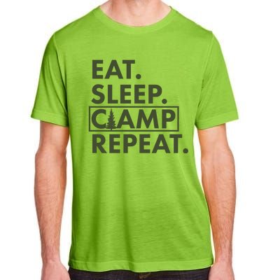 Eat Sleep Camp Repeat Camping Fan Adult ChromaSoft Performance T-Shirt