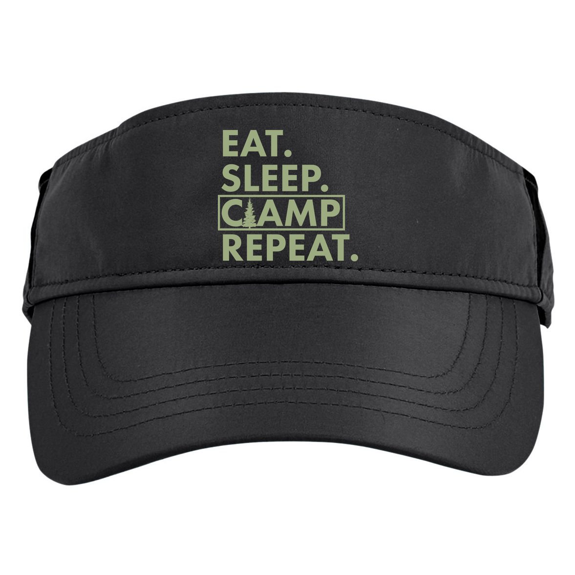 Eat Sleep Camp Repeat Camping Fan Adult Drive Performance Visor