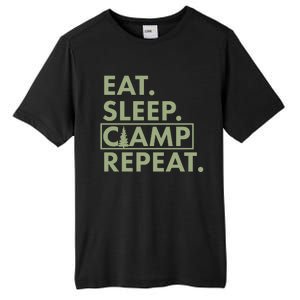 Eat Sleep Camp Repeat Camping Fan Tall Fusion ChromaSoft Performance T-Shirt