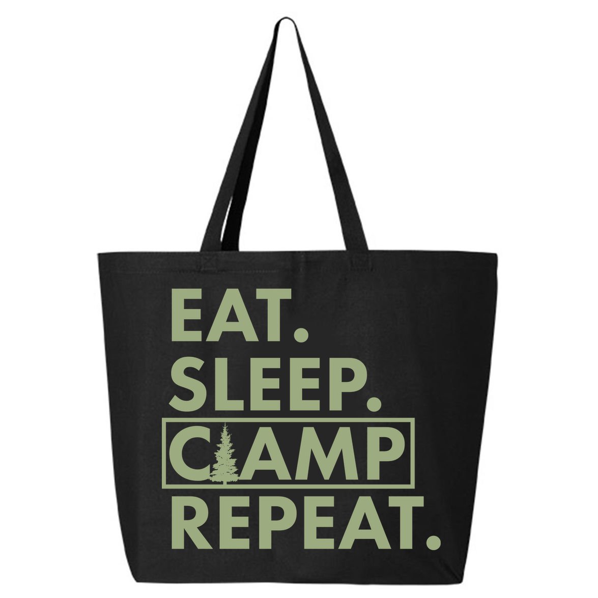 Eat Sleep Camp Repeat Camping Fan 25L Jumbo Tote