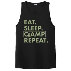 Eat Sleep Camp Repeat Camping Fan PosiCharge Competitor Tank