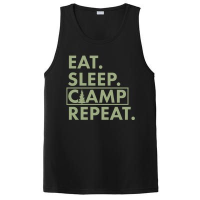 Eat Sleep Camp Repeat Camping Fan PosiCharge Competitor Tank