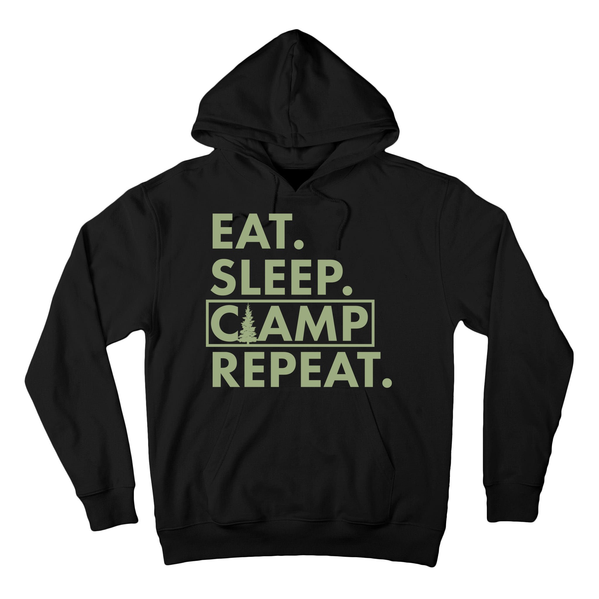 Eat Sleep Camp Repeat Camping Fan Tall Hoodie