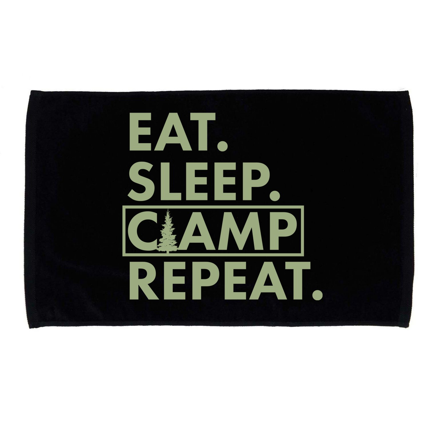 Eat Sleep Camp Repeat Camping Fan Microfiber Hand Towel