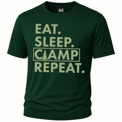 Eat Sleep Camp Repeat Camping Fan Performance Shirt