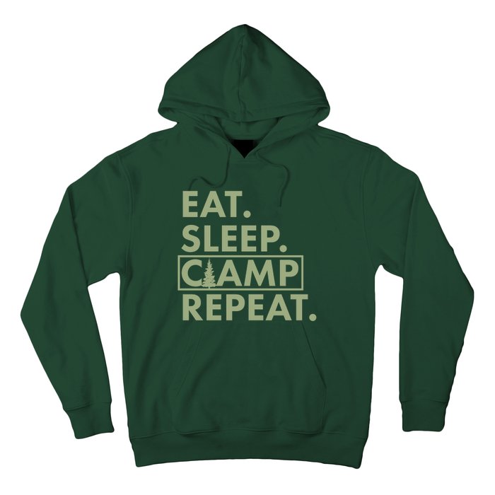 Eat Sleep Camp Repeat Camping Fan Hoodie