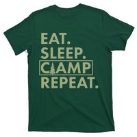 Eat Sleep Camp Repeat Camping Fan T-Shirt