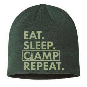 Eat Sleep Camp Repeat Camping Fan Sustainable Beanie