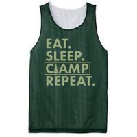 Eat Sleep Camp Repeat Camping Fan Mesh Reversible Basketball Jersey Tank