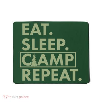 Eat Sleep Camp Repeat Camping Fan Mousepad