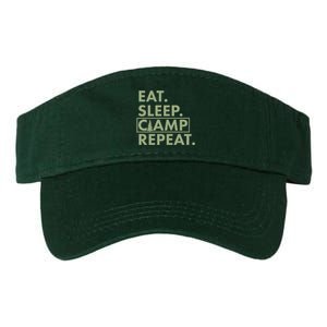 Eat Sleep Camp Repeat Camping Fan Valucap Bio-Washed Visor