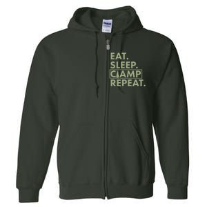 Eat Sleep Camp Repeat Camping Fan Full Zip Hoodie