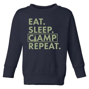 Eat Sleep Camp Repeat Camping Fan Toddler Sweatshirt