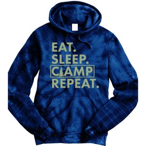 Eat Sleep Camp Repeat Camping Fan Tie Dye Hoodie