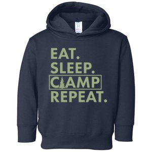 Eat Sleep Camp Repeat Camping Fan Toddler Hoodie