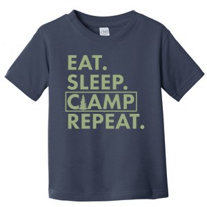 Eat Sleep Camp Repeat Camping Fan Toddler T-Shirt