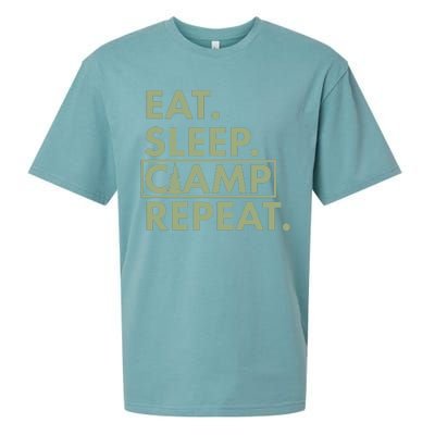 Eat Sleep Camp Repeat Camping Fan Sueded Cloud Jersey T-Shirt