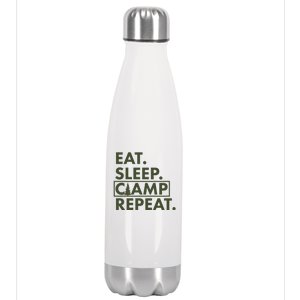 Eat Sleep Camp Repeat Camping Fan Stainless Steel Insulated Water Bottle