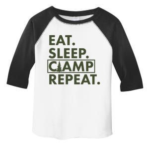 Eat Sleep Camp Repeat Camping Fan Toddler Fine Jersey T-Shirt