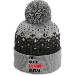 Eat Sleep Conquer Repeat The Baniff Cuffed Pom Beanie