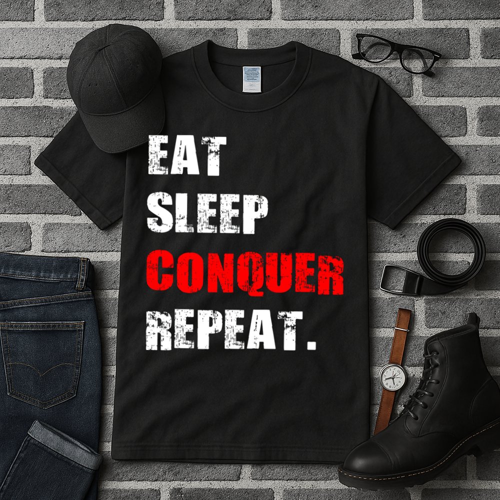 Eat Sleep Conquer Repeat Tall T-Shirt