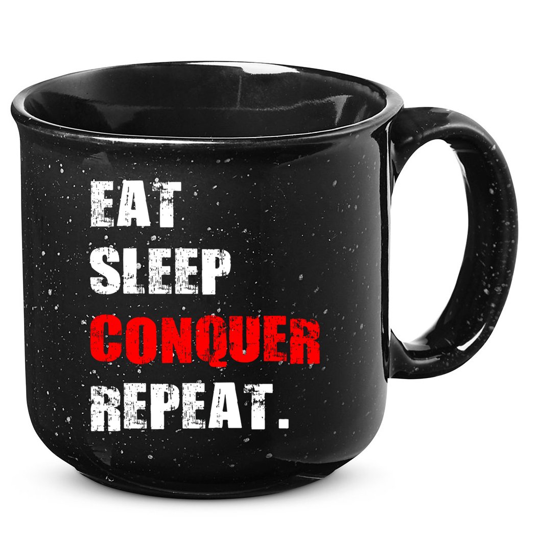 Eat Sleep Conquer Repeat 15oz Campfire Ceramic Mug
