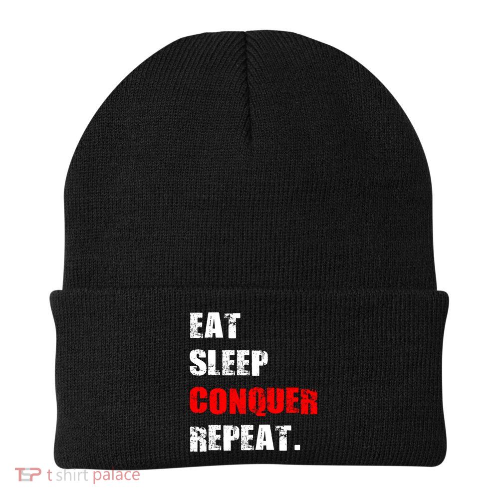 Eat Sleep Conquer Repeat Beanie