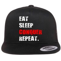 Eat Sleep Conquer Repeat Flat Bill Trucker Hat