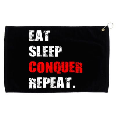 Eat Sleep Conquer Repeat Grommeted Golf Towel