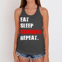 Eat Sleep Conquer Repeat Women's Knotted Racerback Tank