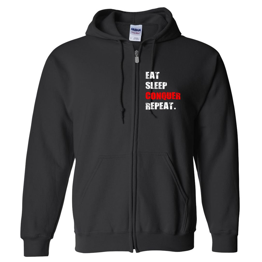 Eat Sleep Conquer Repeat Full Zip Hoodie