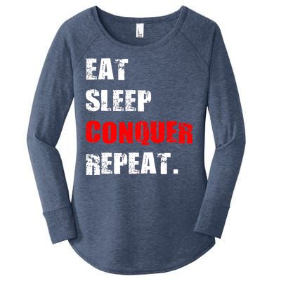 Eat Sleep Conquer Repeat Women's Perfect Tri Tunic Long Sleeve Shirt