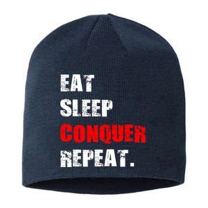 Eat Sleep Conquer Repeat Sustainable Beanie