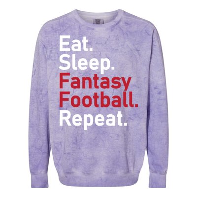 Eat Sleep Fantasy Football Repeat Colorblast Crewneck Sweatshirt