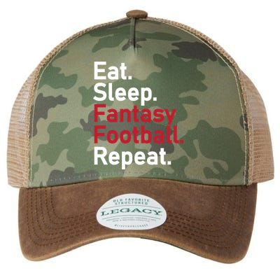 Eat Sleep Fantasy Football Repeat Legacy Tie Dye Trucker Hat