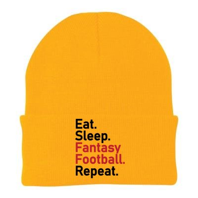 Eat Sleep Fantasy Football Repeat Knit Cap Winter Beanie