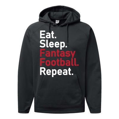 Eat Sleep Fantasy Football Repeat Performance Fleece Hoodie