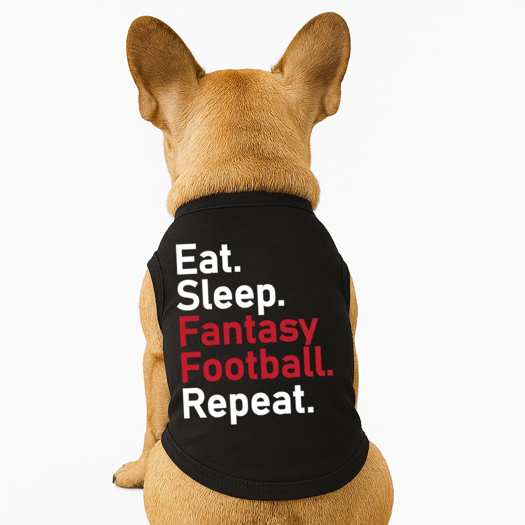 Eat Sleep Fantasy Football Repeat Doggie Tank